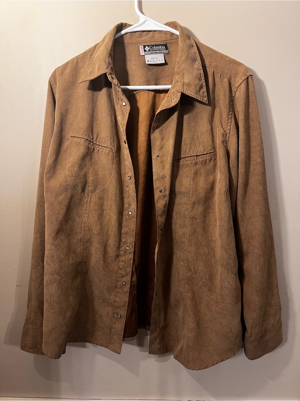 Columbia Brown Suede Snap-Front Jacket
